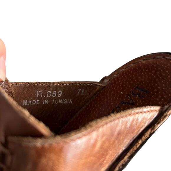 GH Bass Brown Leather Slip On Clogs Size 7 - Picture 7 of 7